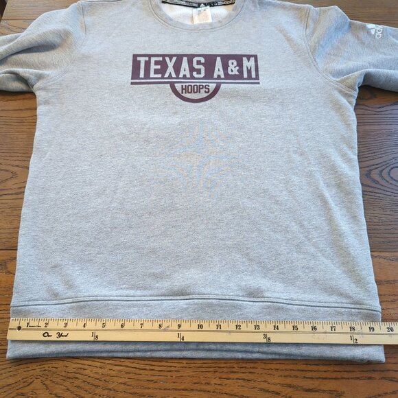 Adidas Texas A&M Hoops gray burgundy Sweatshirt size L Long sleeves - Picture 12 of 16